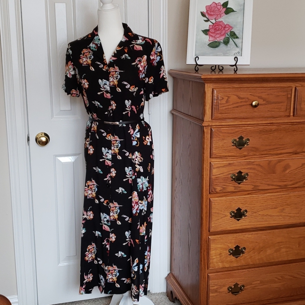 Norm Thompson NWOT Floral Midi Shirtwaist Dress